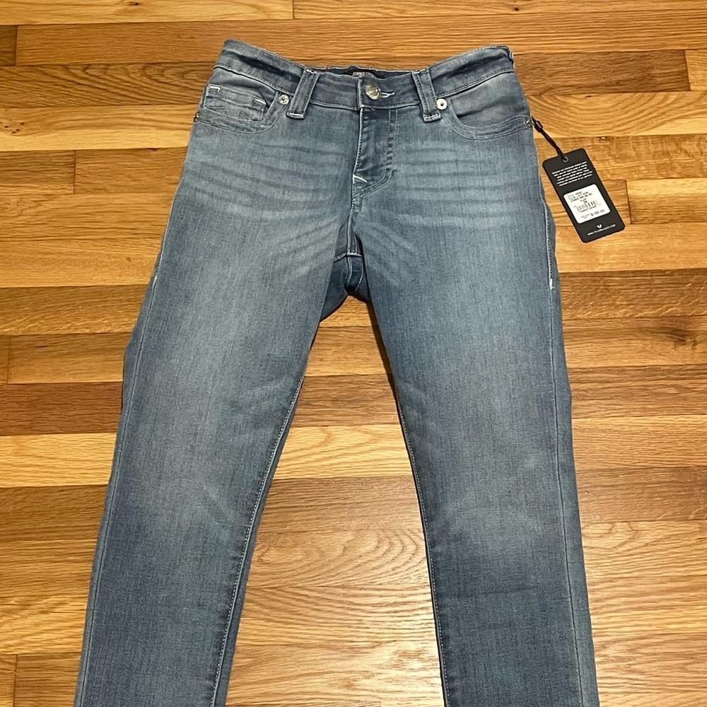 True Religion Jennie Curvy Mid-Rise Super Skinny Jeans
Blue Light Wash 26 New